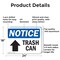Signmission Trash Can (Up Arrow), 24 in W x Rectangle, Aluminum OS-2PACK-NS-A-1824-L-18725 - alternate 5